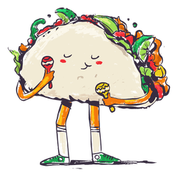 Doodle mexican taco PNG Design