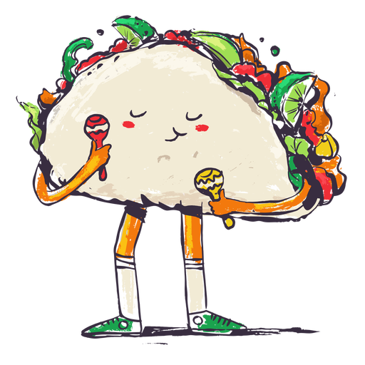Doodle mexican taco PNG Design