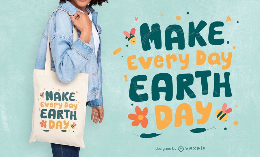 Earth day everyday tote bag design Earth day everyday tote bag design