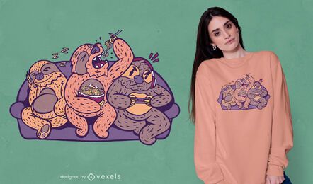 Couch sloths t-shirt design Couch sloths t-shirt design