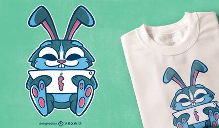 Studying bunny t-shirt design