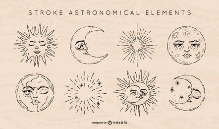 Astronomical element stroke set
