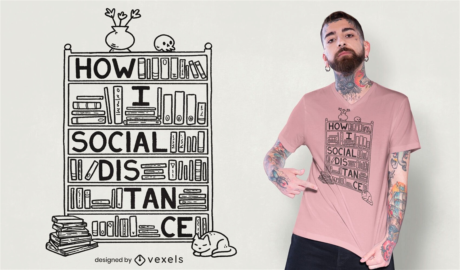 Wie ich soziale Distanz T-Shirt Design