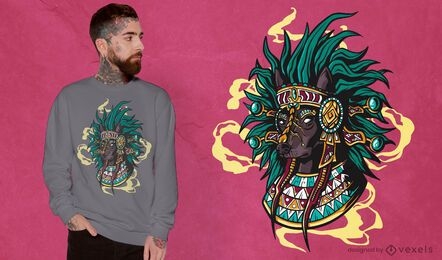 Diseño de camiseta de perro azteca.