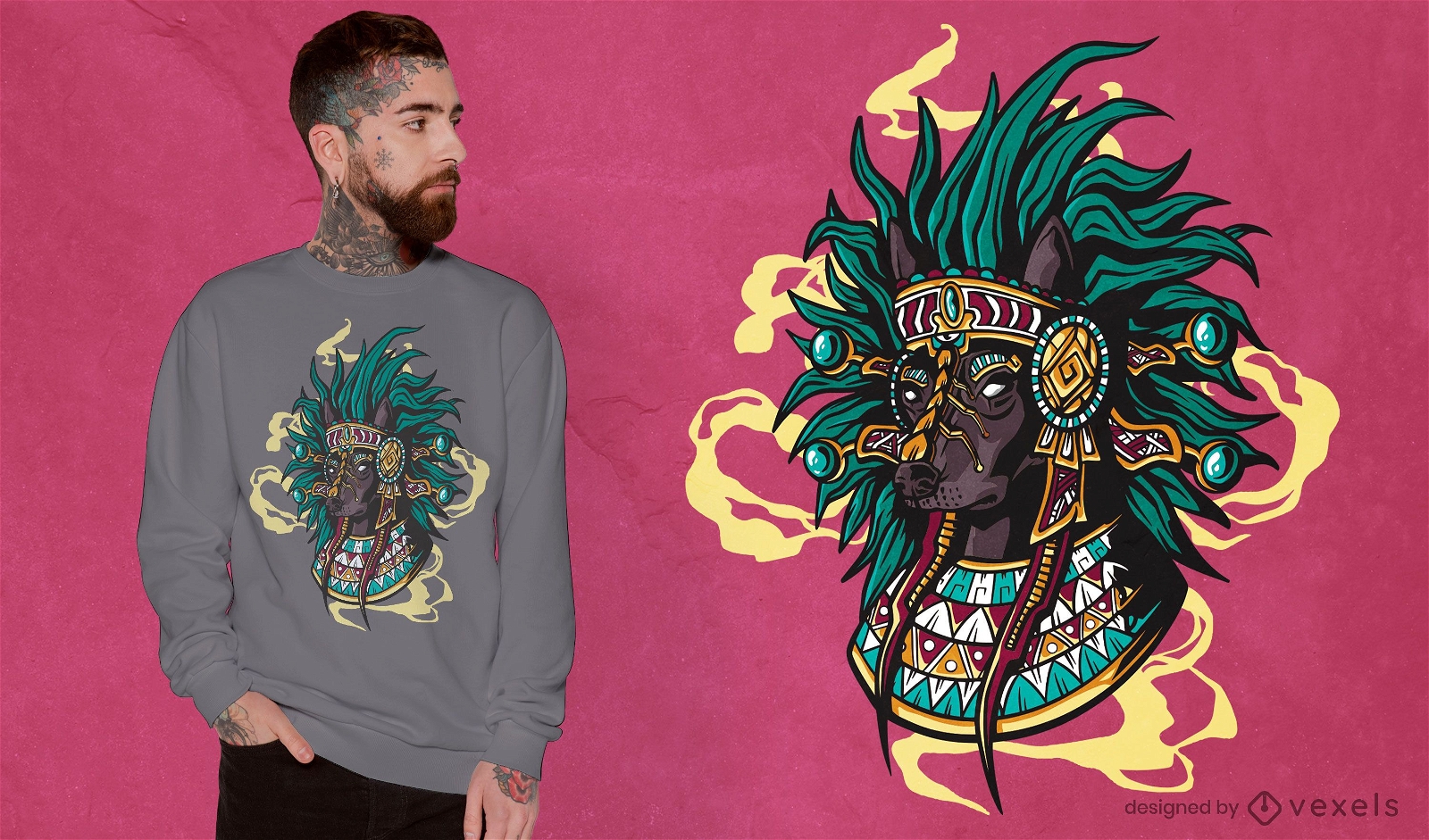 Aztekischer Hund T-Shirt Design