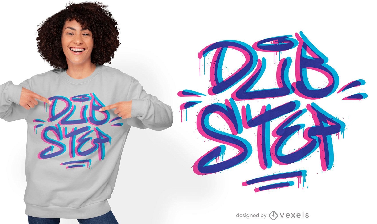 Dubstep-T-Shirt-Design im Graffiti-Stil