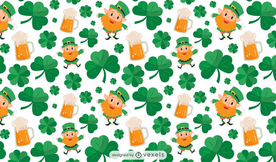 St Patricks Pattern Design Vector Download