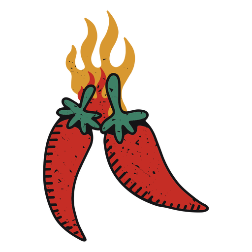 Spicy peppers color-stroke PNG Design