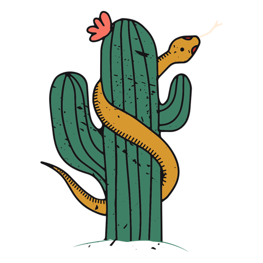 Desert cactus color-stroke