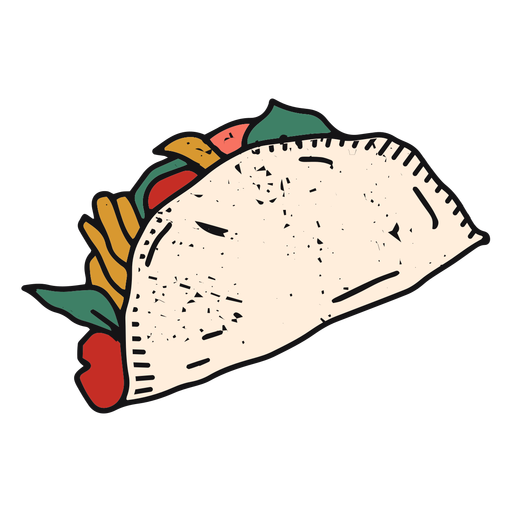 Mexikanischer Taco-Farbstrich PNG-Design