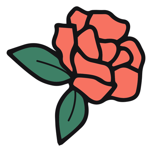 Rose flache Blume PNG-Design