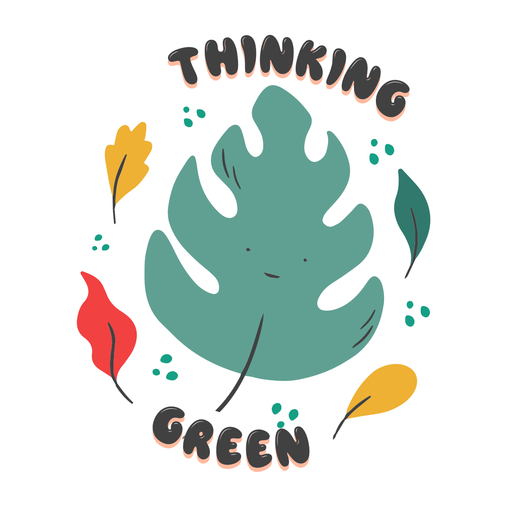 Denken grünes Abzeichen PNG-Design