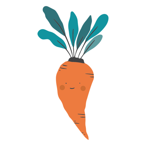 Cute carrot flat PNG Design