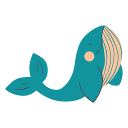 Lächelnder Wal flach PNG-Design