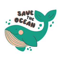 Save The Ocean Badge PNG & SVG Design For T-Shirts