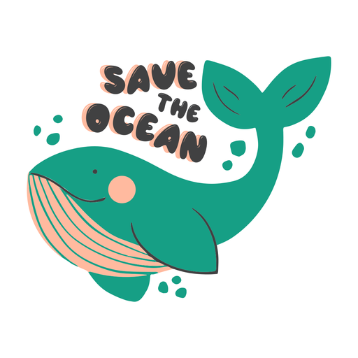 Save the ocean badge PNG Design