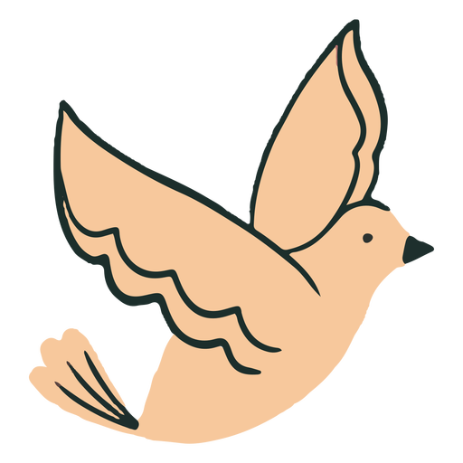 Doodle de paloma voladora Diseño PNG