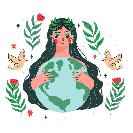 Earth day woman illustration - Transparent PNG & SVG vector file