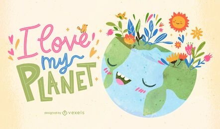Love my planet illustration
