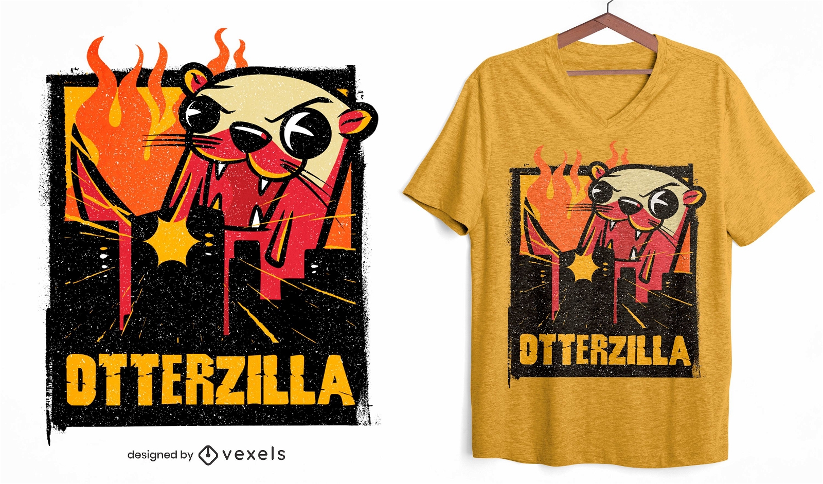 Diseño de camiseta Otterzilla