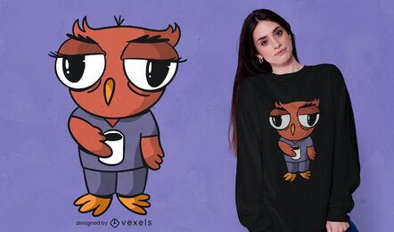 Desenho de t-shirt de enfermeira coruja