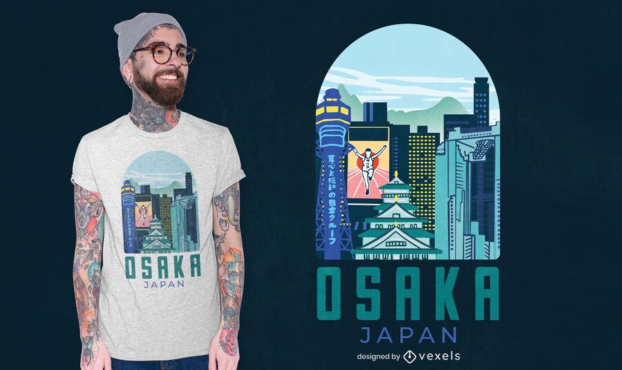 Osaka city t-shirt design Osaka city t-shirt design