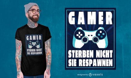 Diseño de camiseta gamer respawn quote