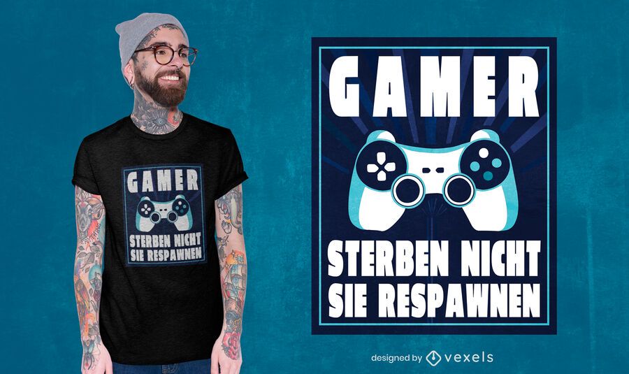 Diseño de camiseta gamer respawn quote Diseño de camiseta gamer respawn quote