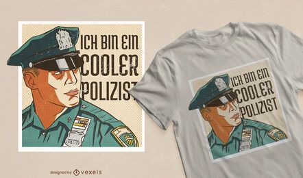 Genial diseño de camiseta de policía alemana.