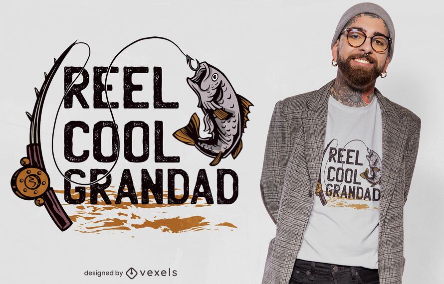 Diseño de camiseta de abuelo de pesca Diseño de camiseta de abuelo de pesca