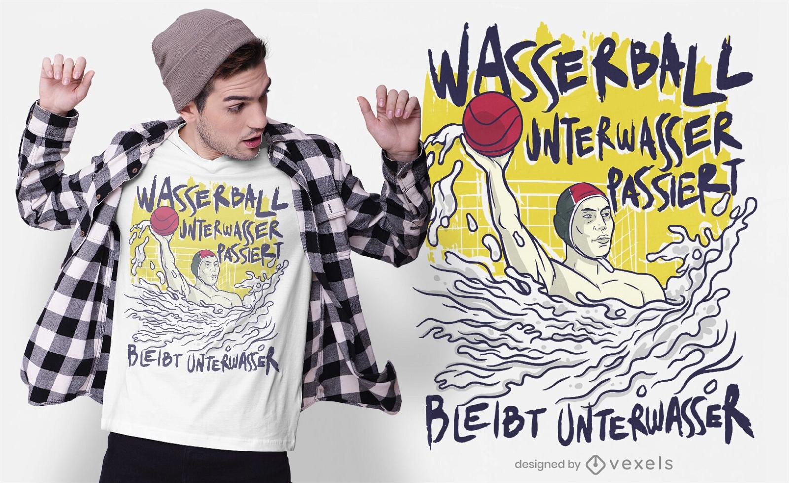 Wasserball Deutsches T-Shirt Design