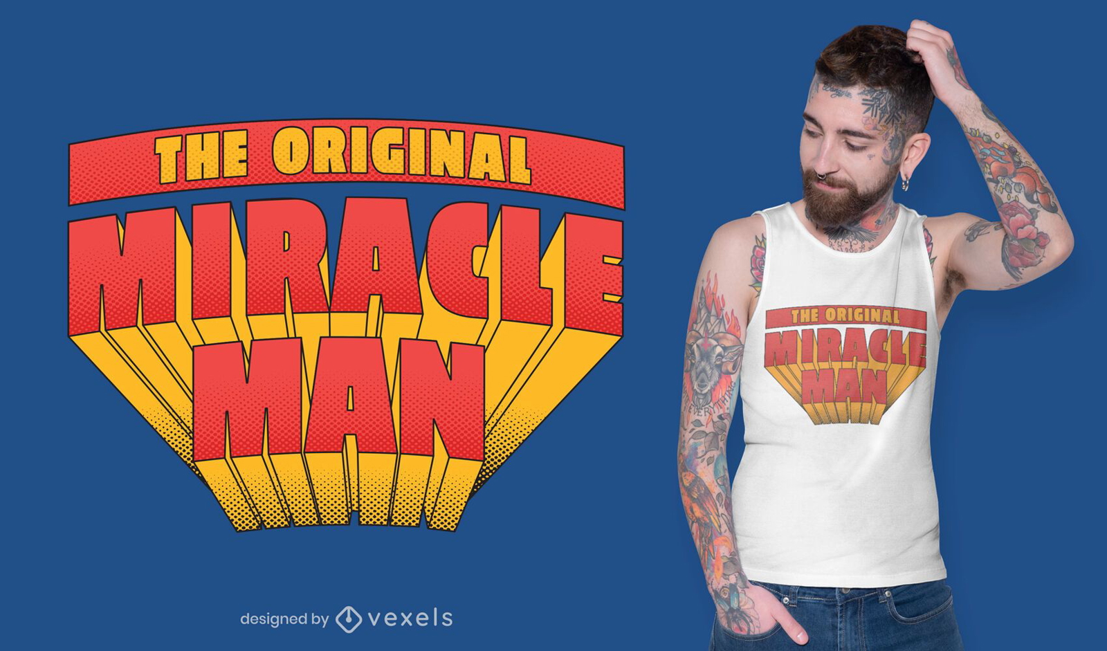 Design de camiseta do homem milagroso