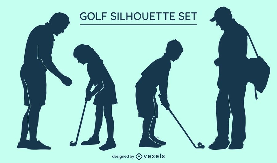 Golf silhouette set Golf silhouette set
