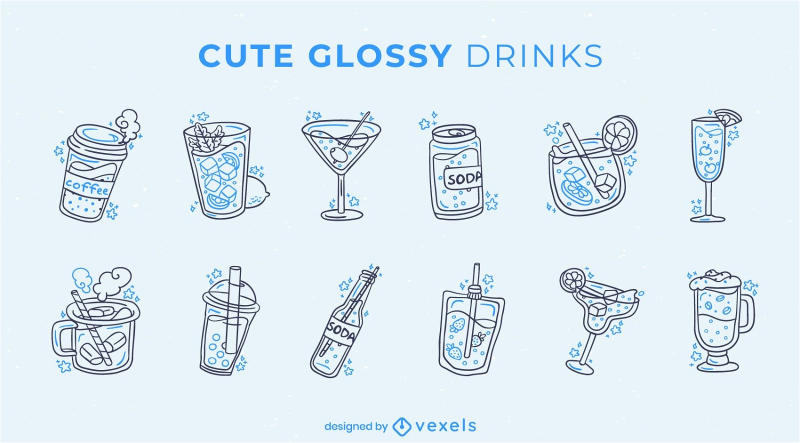 Glossy drink stroke set
