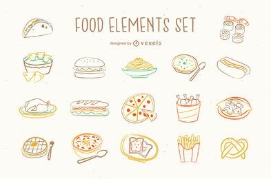 Junk food doodle set