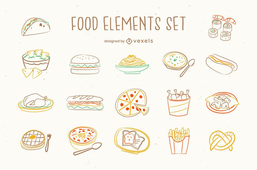 Junk food doodle set Junk food doodle set