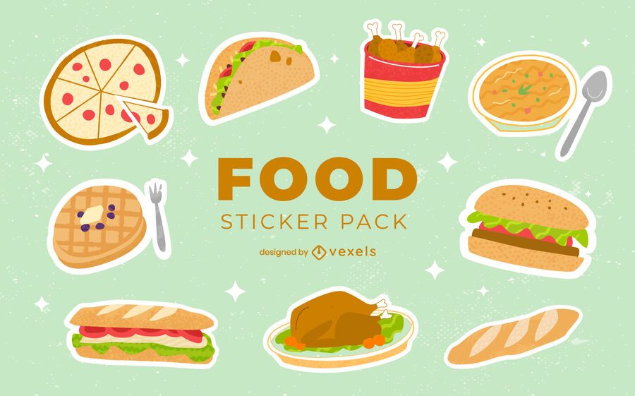 Tasty food sticker set Tasty food sticker set