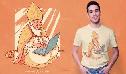Design de camiseta do bispo para laptop