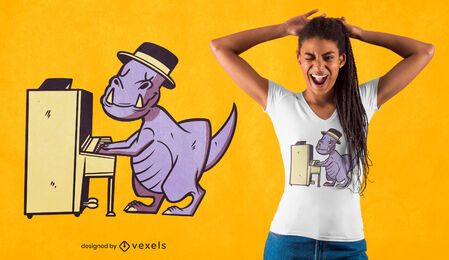 Pianist t-rex t-shirt design Pianist t-rex t-shirt design