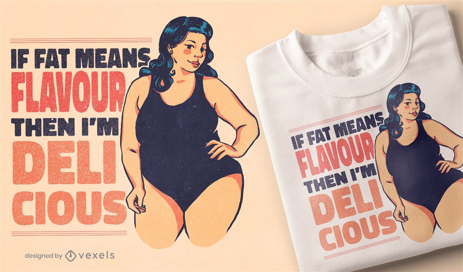 Fat positivity t-shirt design
