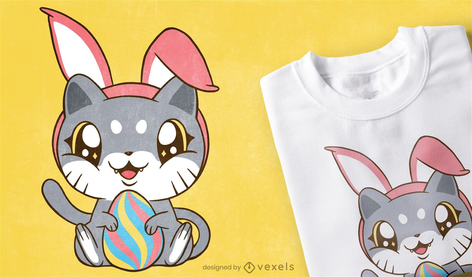 Easter kitty t-shirt design
