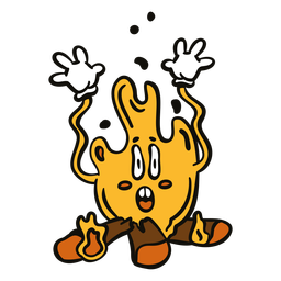 Crazy campfire cartoon PNG Design