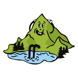Happy mountain cartoon Transparent PNG