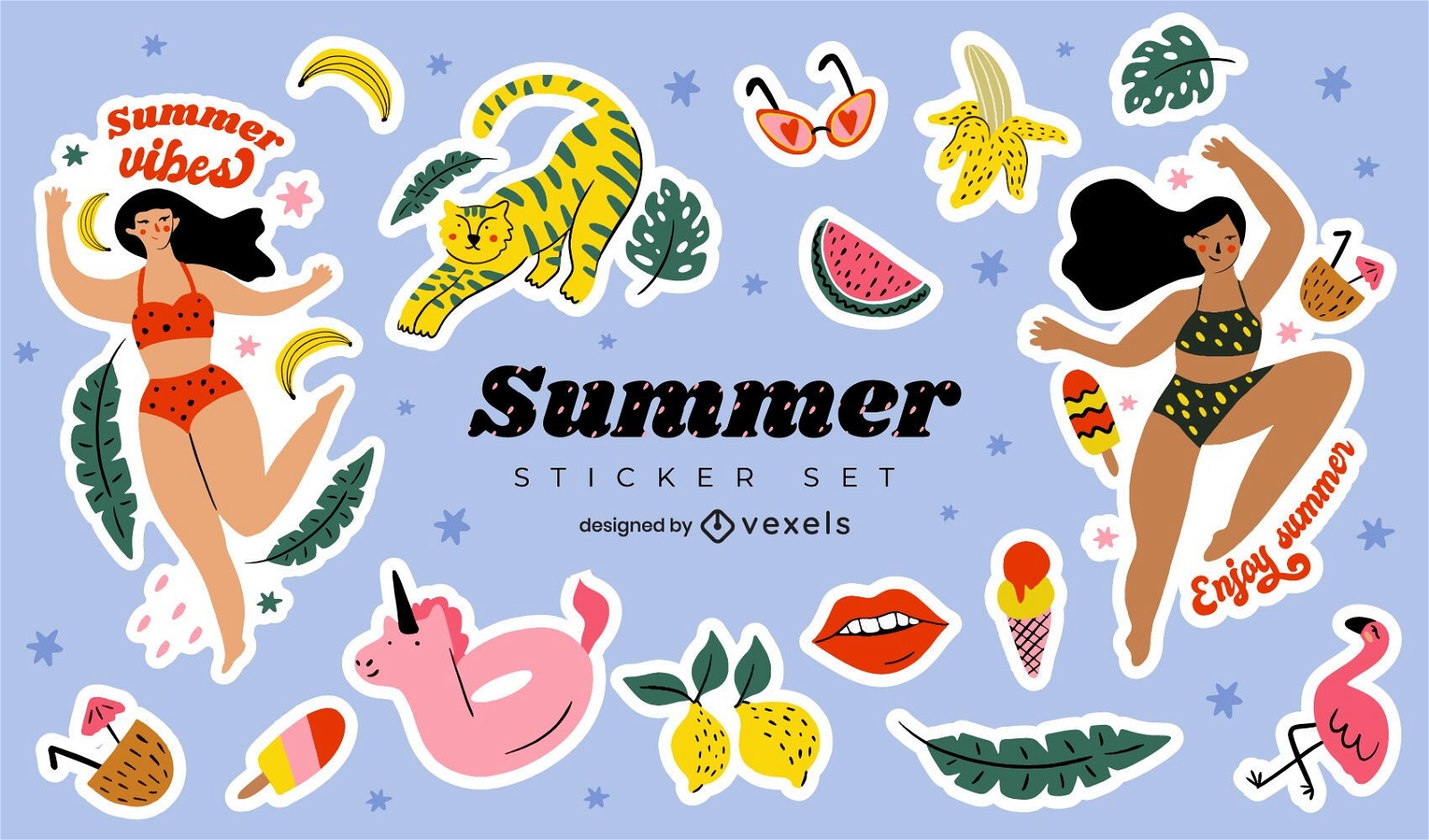Sommer-Sticker-Set