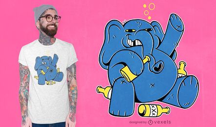 Betrunkener Elefant T-Shirt Design