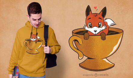 Design de t-shirt Fox Coffee