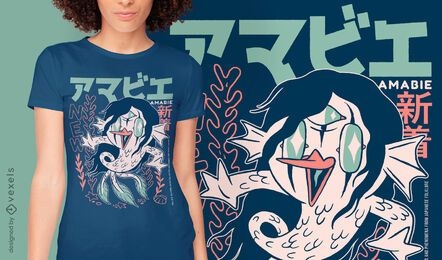 Amabie japanese yokai t-shirt design