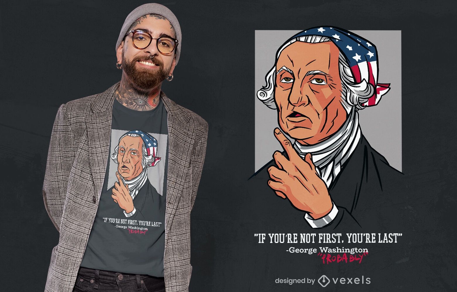 Design de camiseta com as citações de Washington