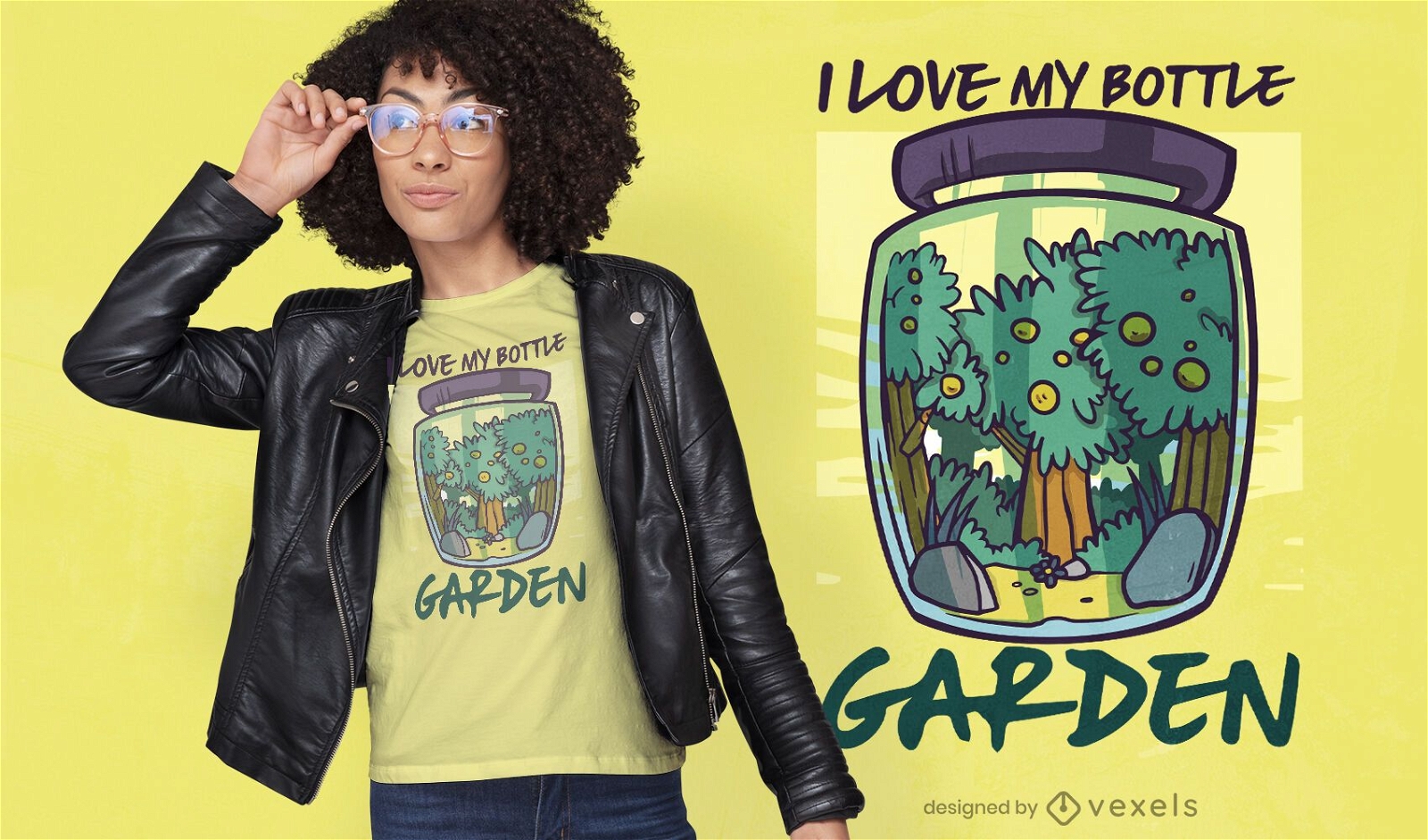 Bottle garden t-shirt design