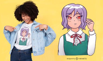 Design de camiseta de anime linda